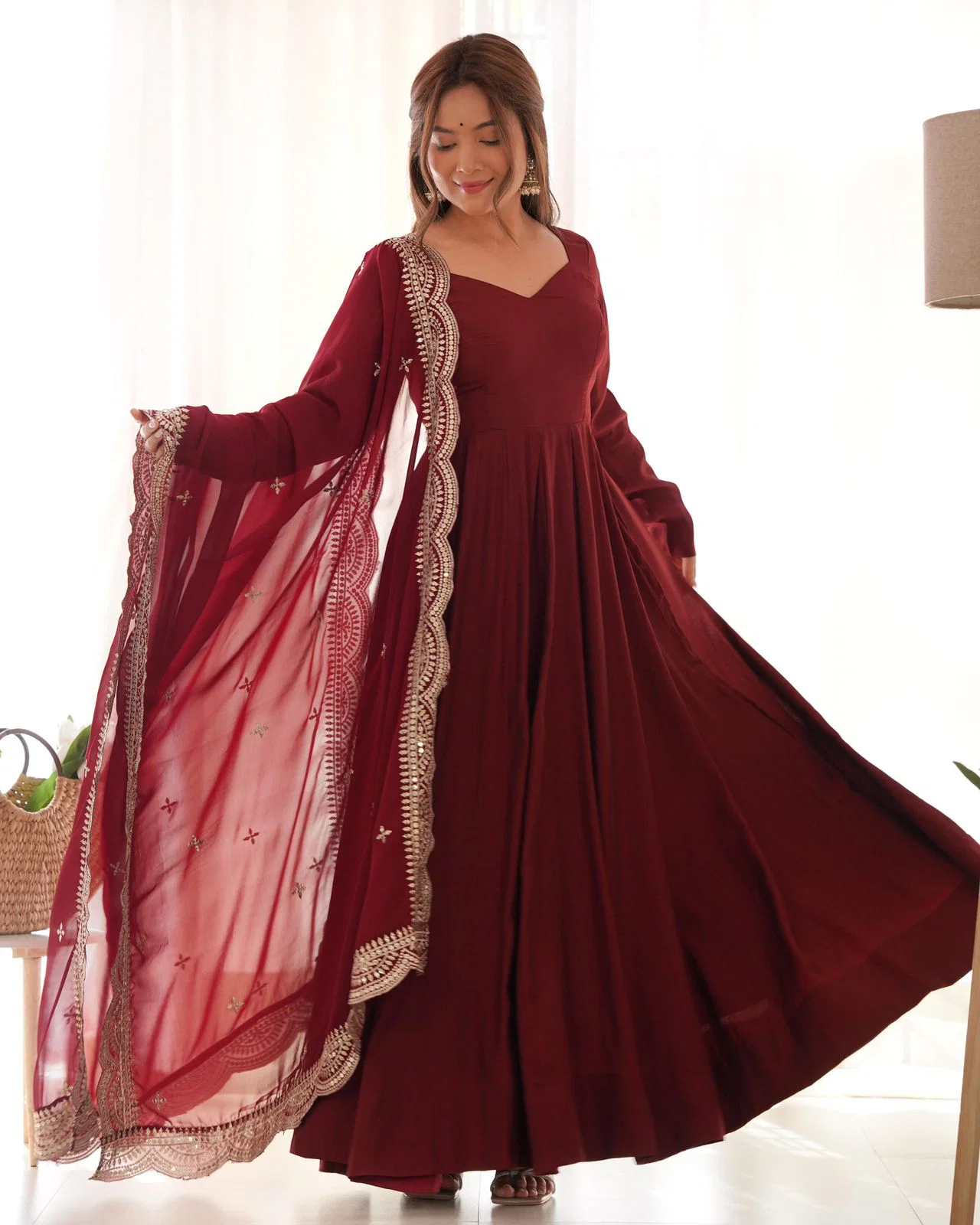 NCO 105 Roman Silk Chanderi Anarkali Style Gown