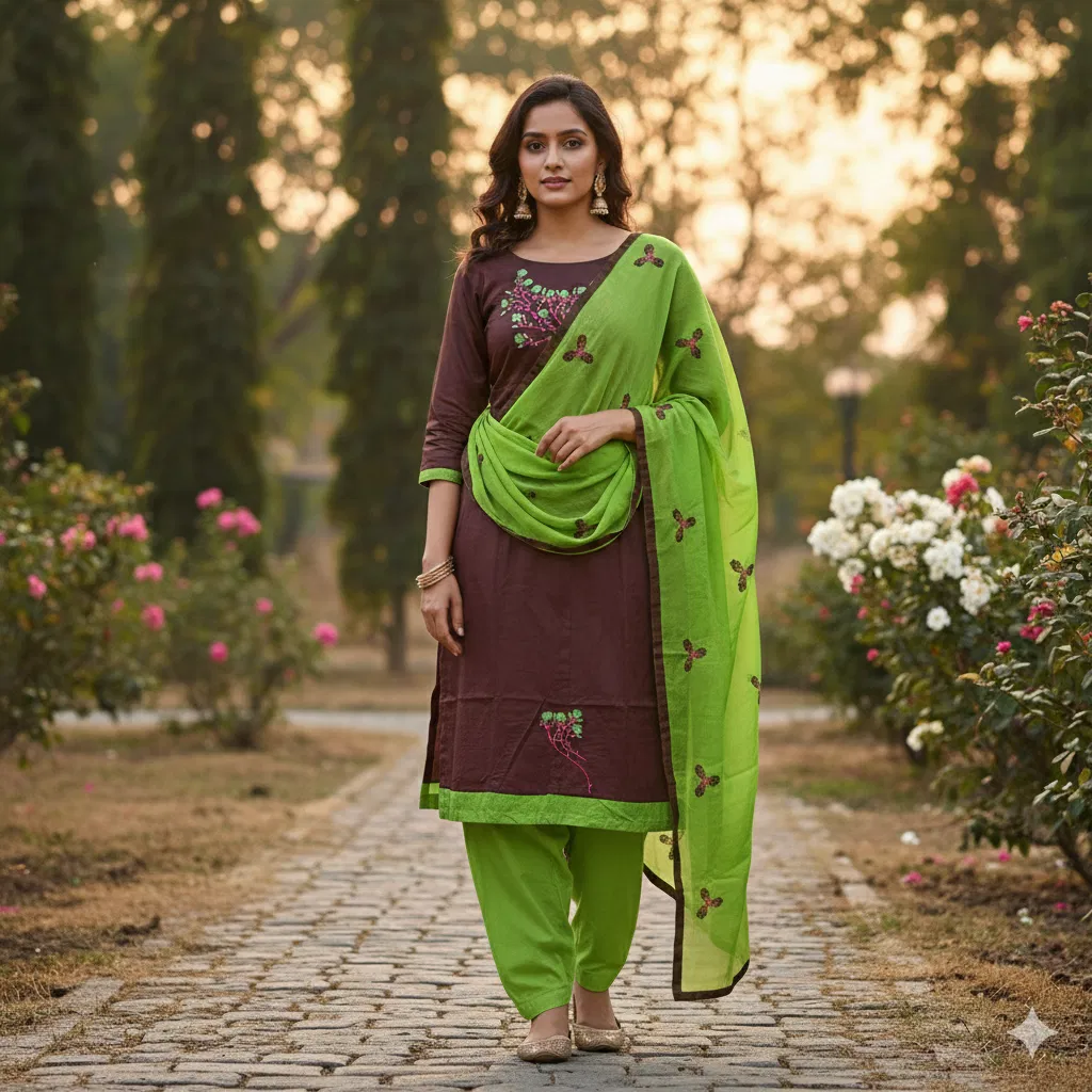 Rnx 5018 Cotton Slub Embroidery Worked Dress Material Collection