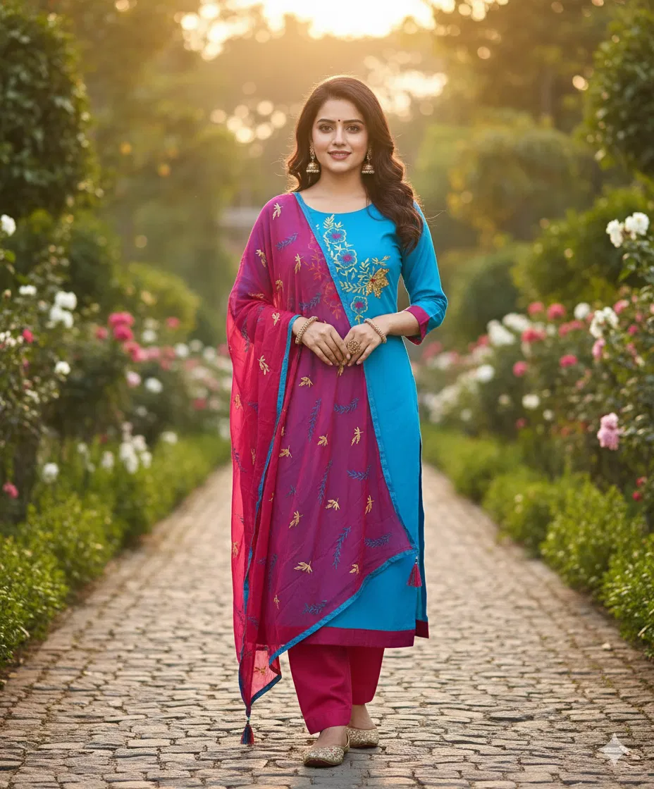 Rnx 5018 Cotton Slub Embroidery Worked Dress Material Collection