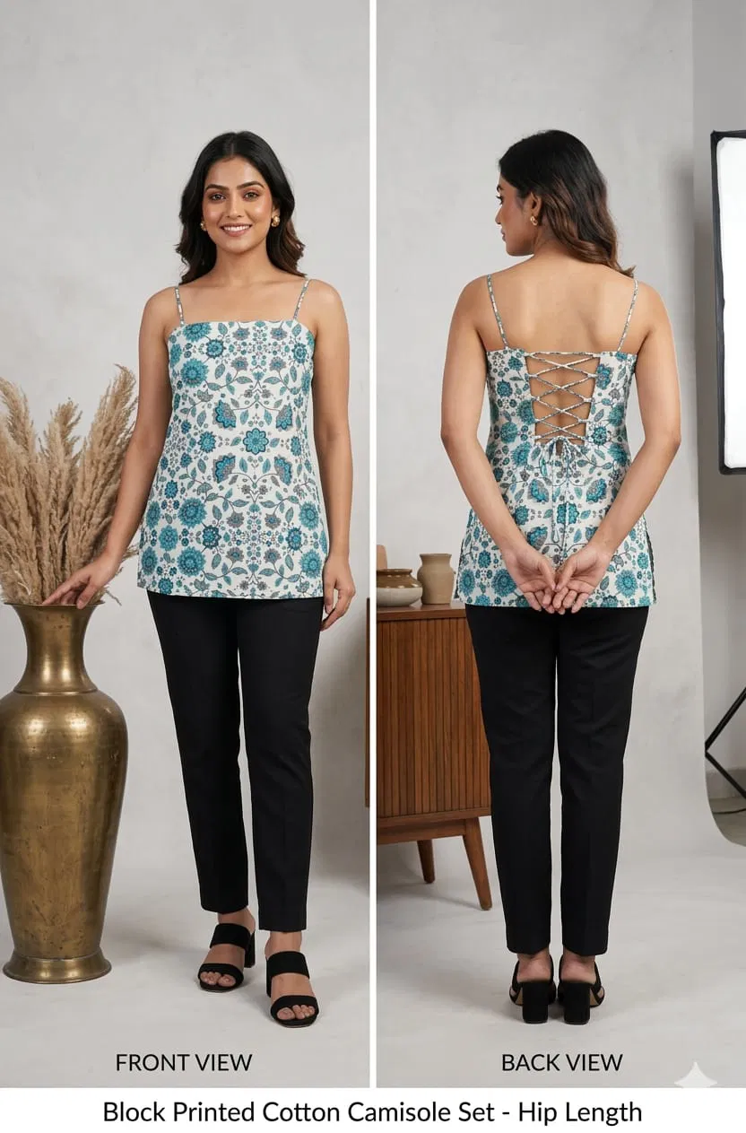 Naisha K 768 Printed Cotton Noodle Strap Stylish Tops Collection