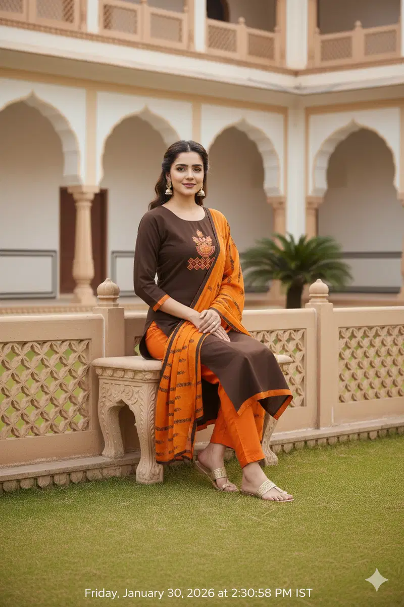 Rnx 5017 Modal Chanderi Embroidery Worked Dress Material Collection
