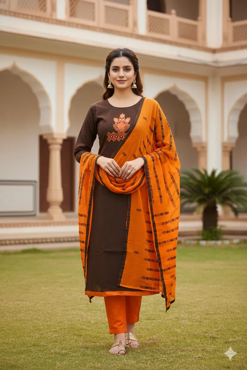 Rnx 5017 Modal Chanderi Embroidery Worked Dress Material Collection