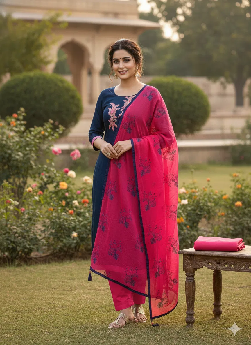Rnx 5017 Modal Chanderi Embroidery Worked Dress Material Collection