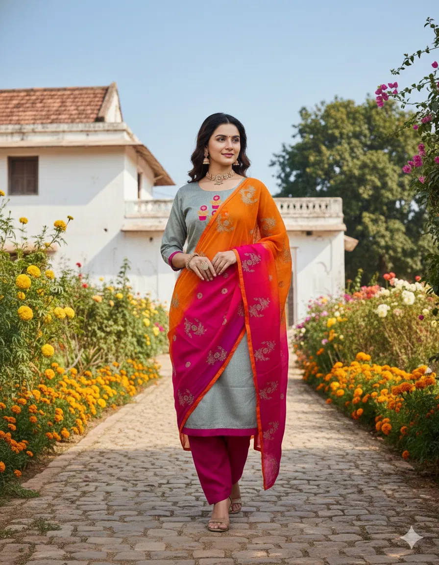 Rnx 5017 Modal Chanderi Embroidery Worked Dress Material Collection