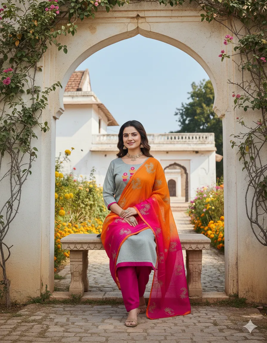 Rnx 5017 Modal Chanderi Embroidery Worked Dress Material Collection