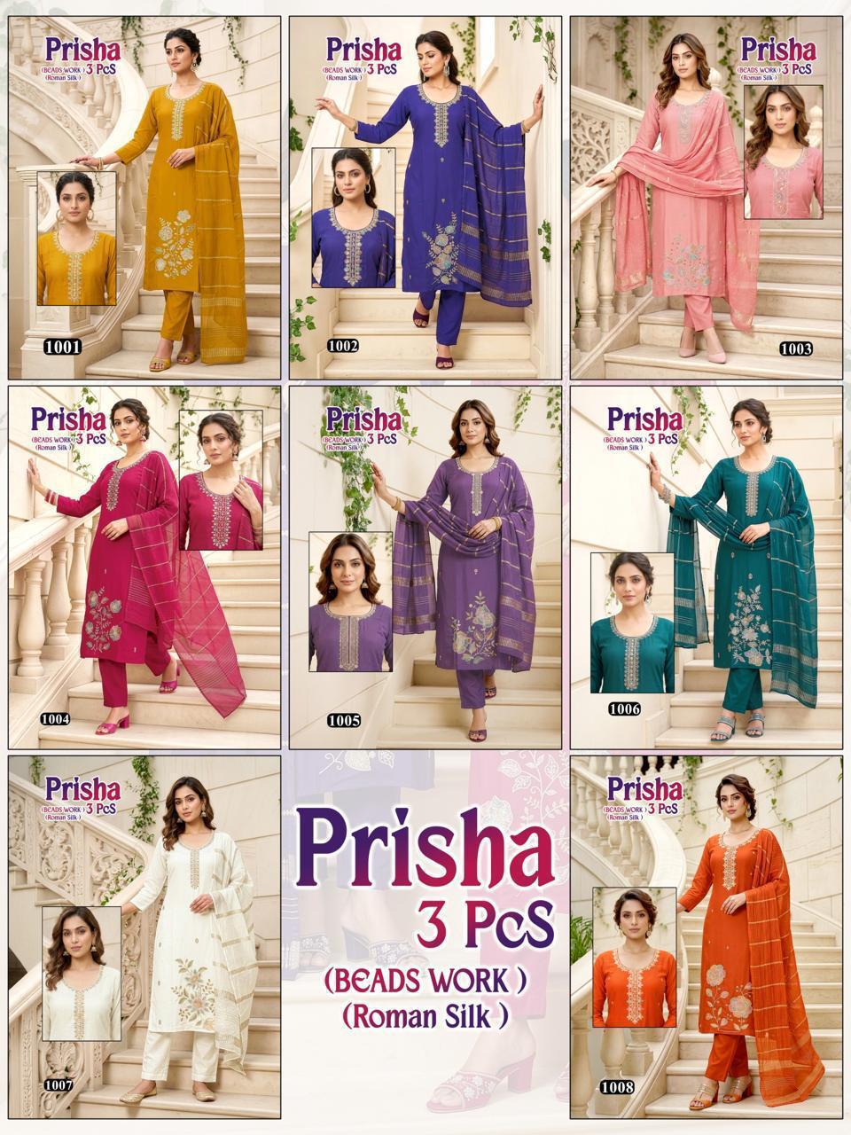 Dnp Prisha Roman Silk Top With Bottom And Dupatta