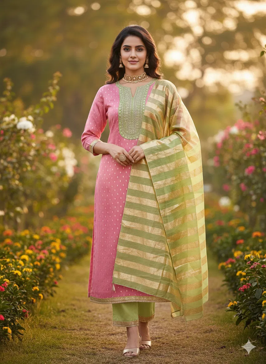 Rnx 5061 Simmar Jacquard Handworked Dress Material Collection