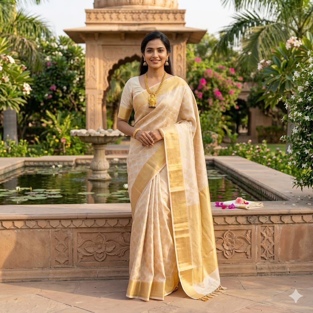 NCO 107 Soft Lichi Silk Jacquard Work All Over Saree