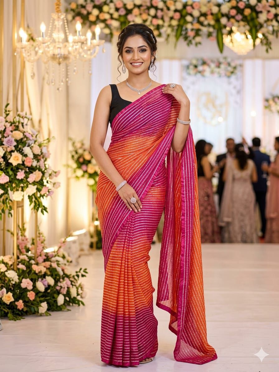 NCO 108 Soft Georgette Sibori Pattern Saree