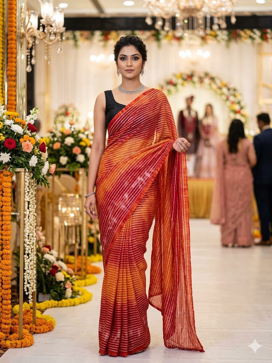 NCO 108 Soft Georgette Sibori Pattern Saree