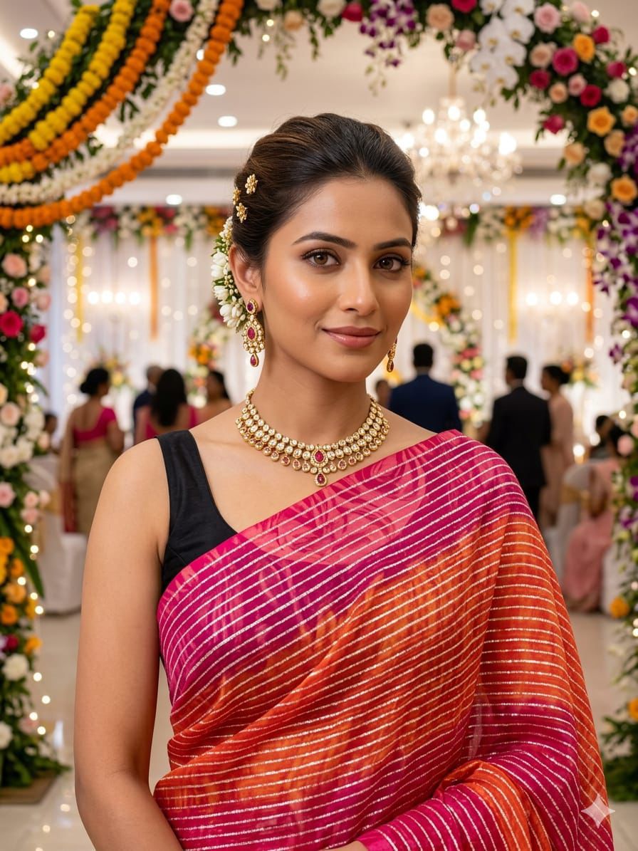 NCO 108 Soft Georgette Sibori Pattern Saree
