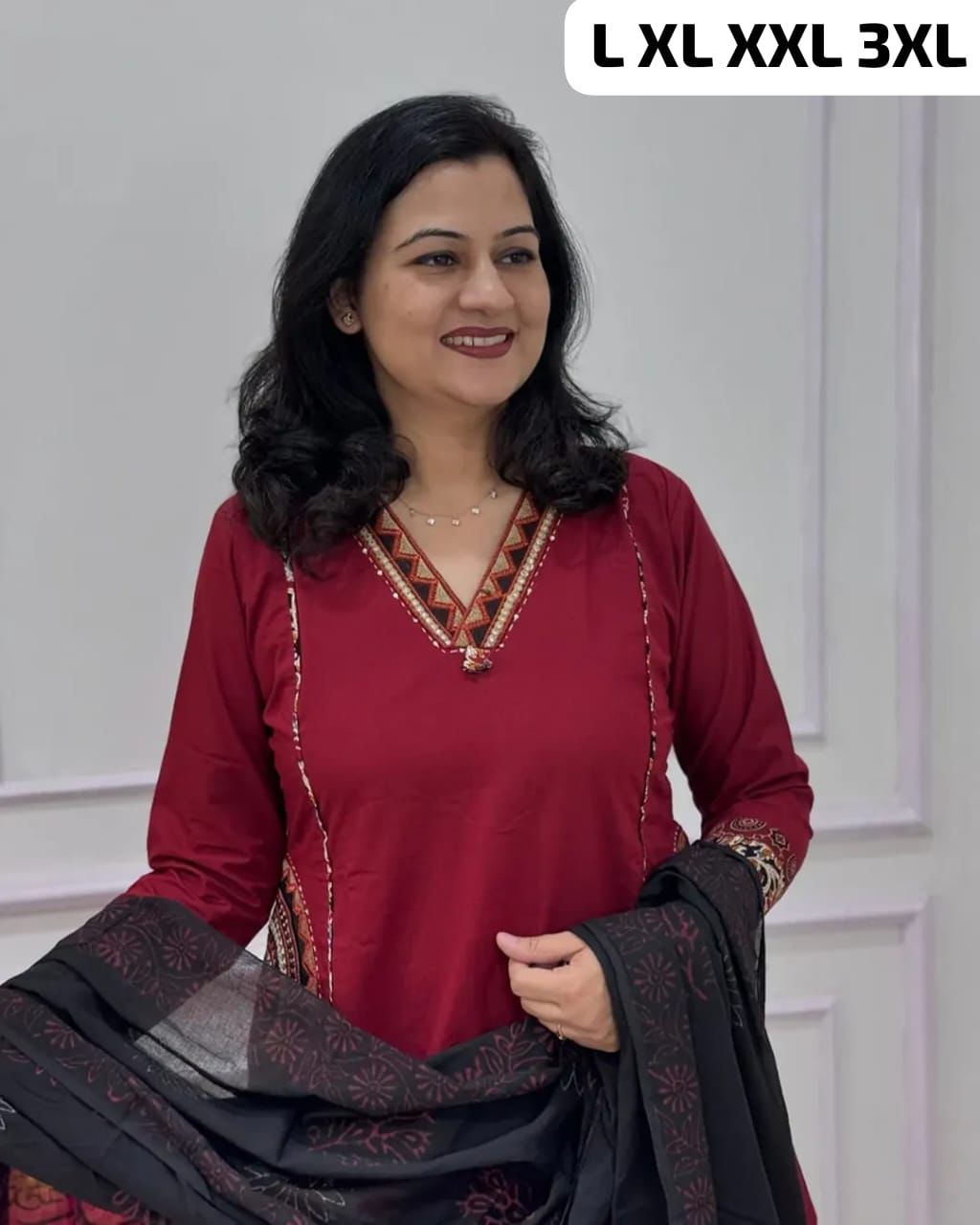 NCO 109 Cotton Print With Embroidery Kurti Bottom With Dupatta