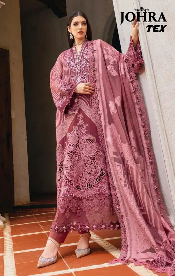 Johra Tex 197 Rayon Cotton With Embroidered Pakistani Salwar Kameez