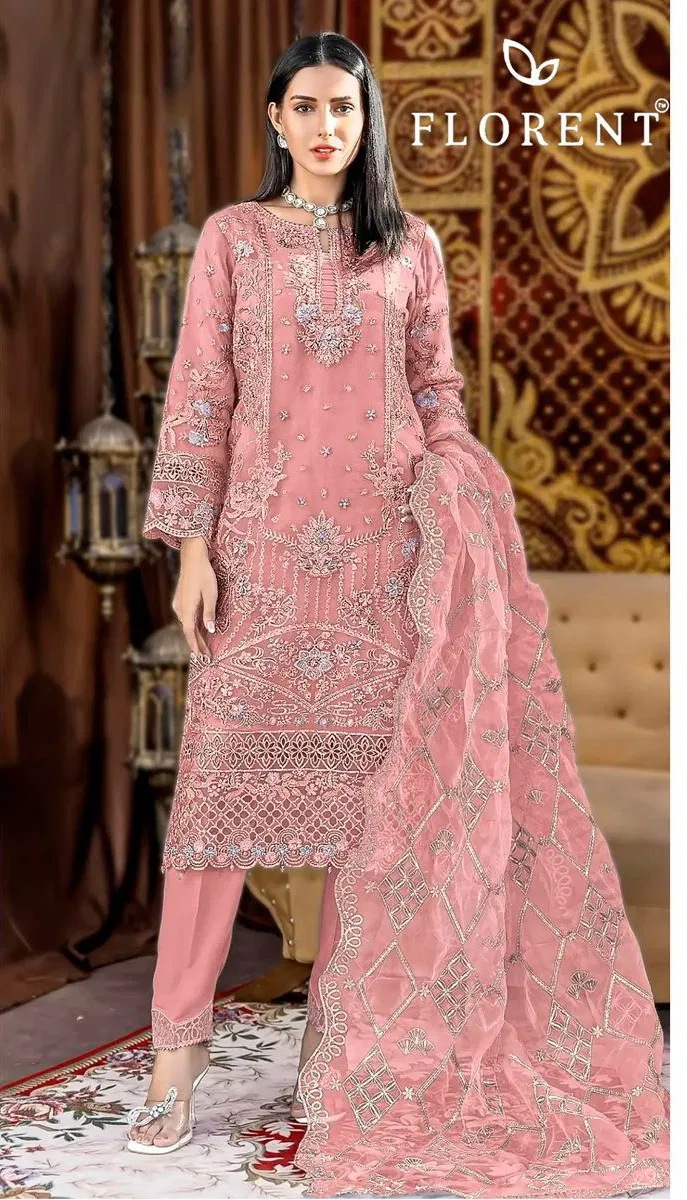 Florent D No 1058 A To D Chiffon With Embroidered Pakistani Salwar Kameez