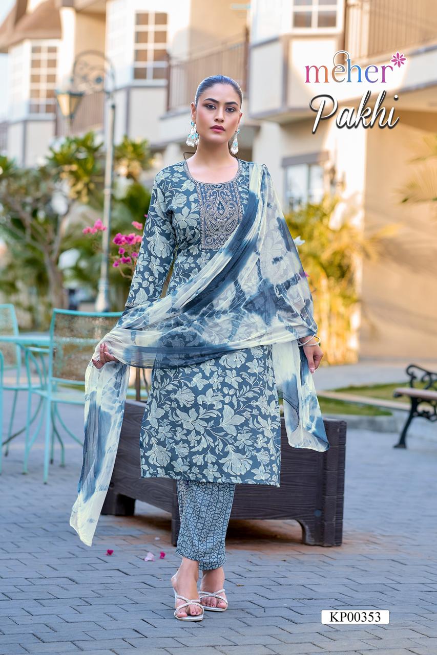 Meher Pakhi Capsule Print Kurti Bottom With Dupatta