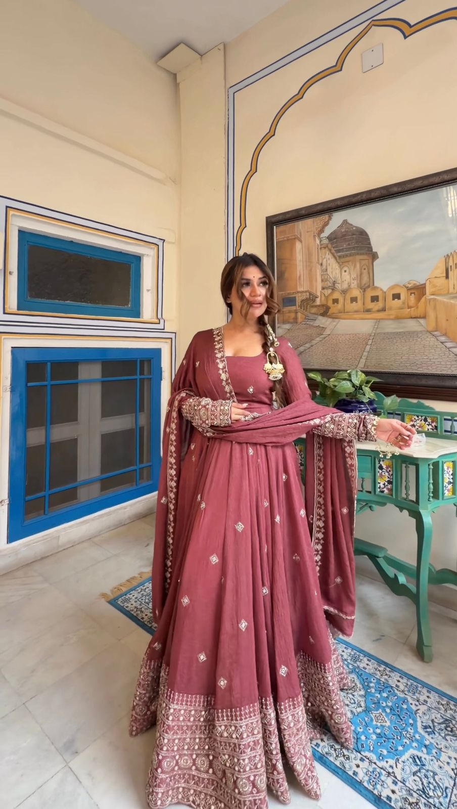 Glory KD 1589 Mul Chanderi Silk Gown With Pent Dupatta
