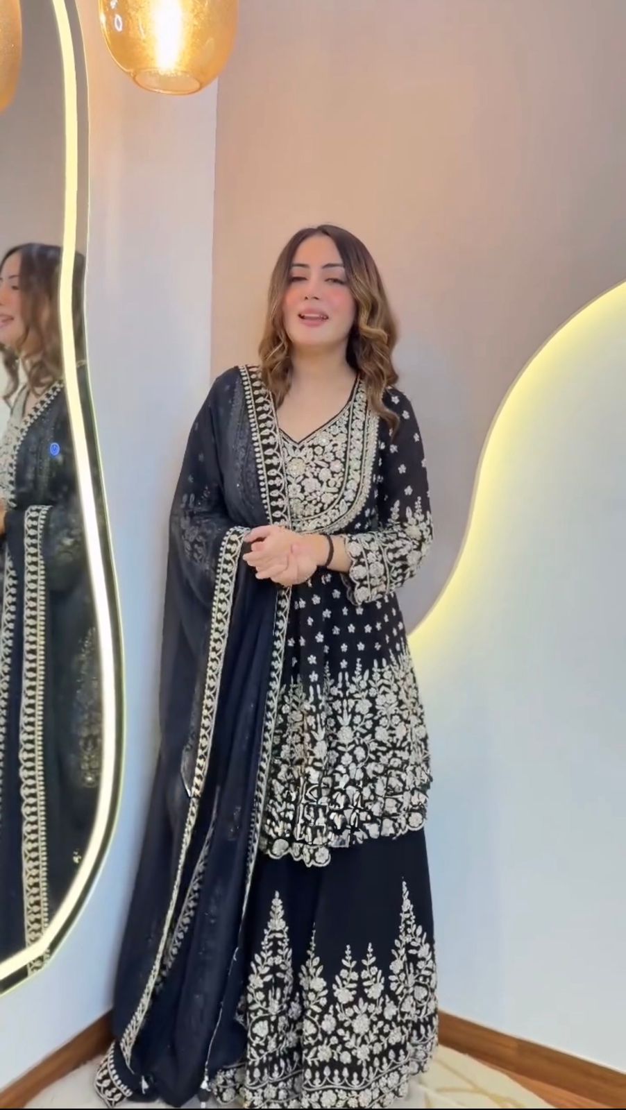Glory 5998 Foux Gorgette Top With Lehngha And Dupatta