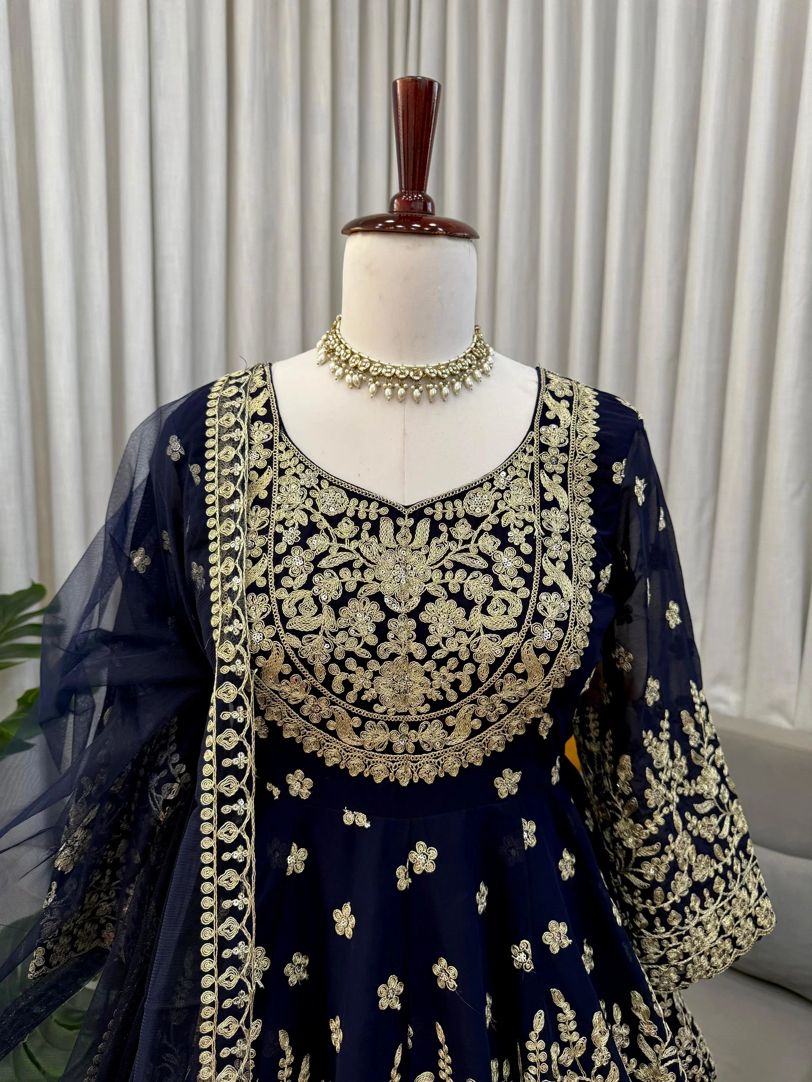 Glory 5998 Foux Gorgette Top With Lehngha And Dupatta