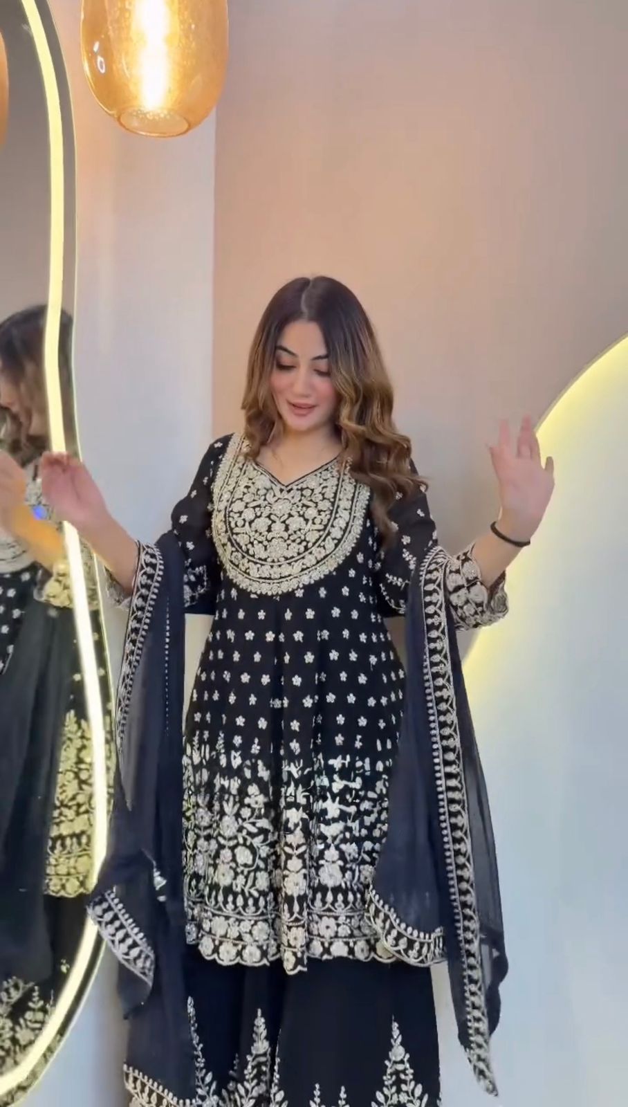 Glory 5998 Foux Gorgette Top With Lehngha And Dupatta