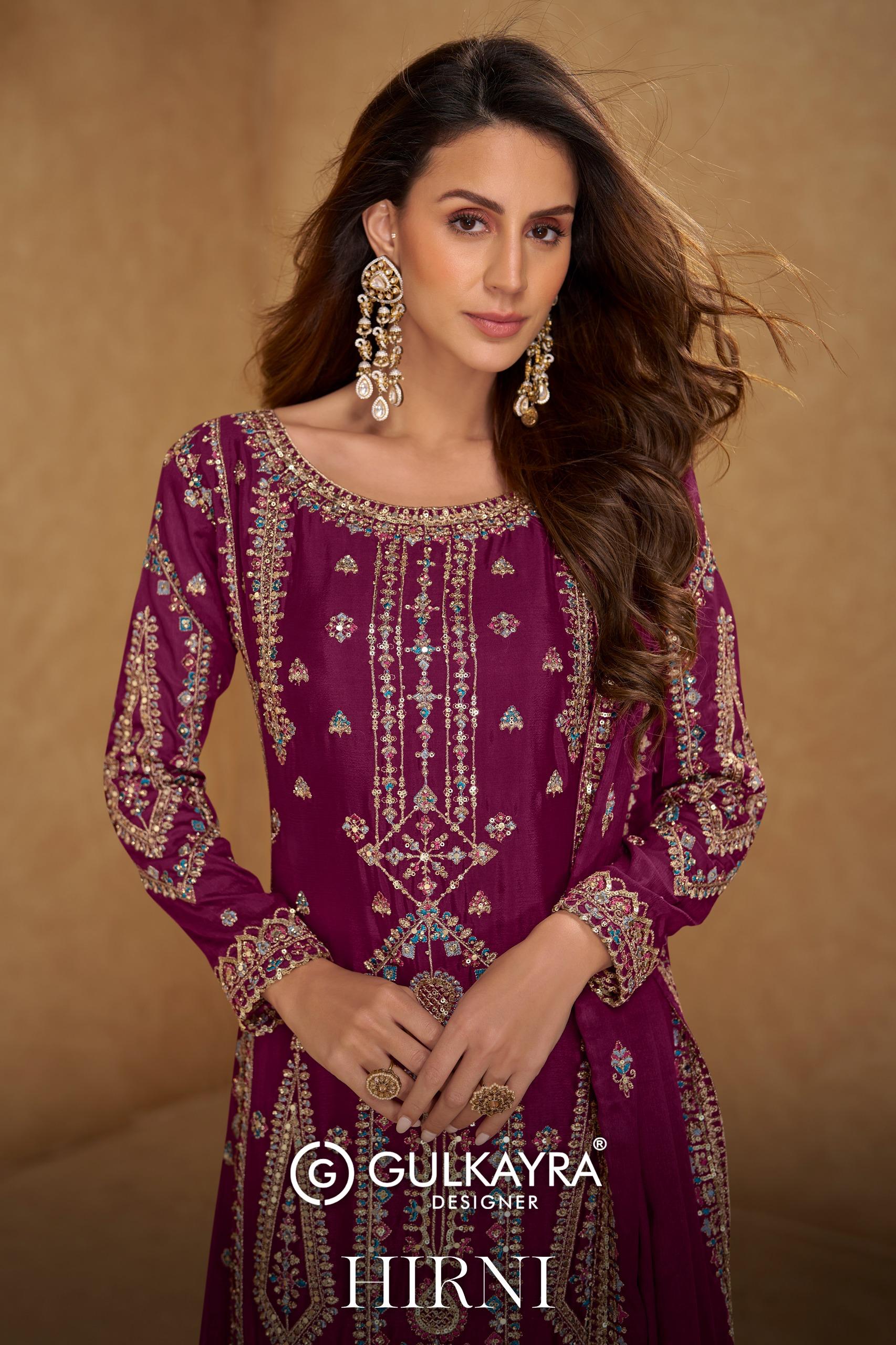 Gulkayra Hirni Real Chinon Embroidery Readymade Dress