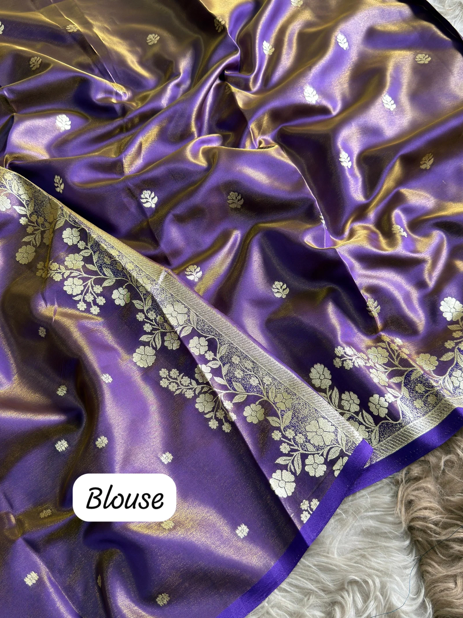 Sf Flower Charming Glass Satin Banarasi Silk Saree