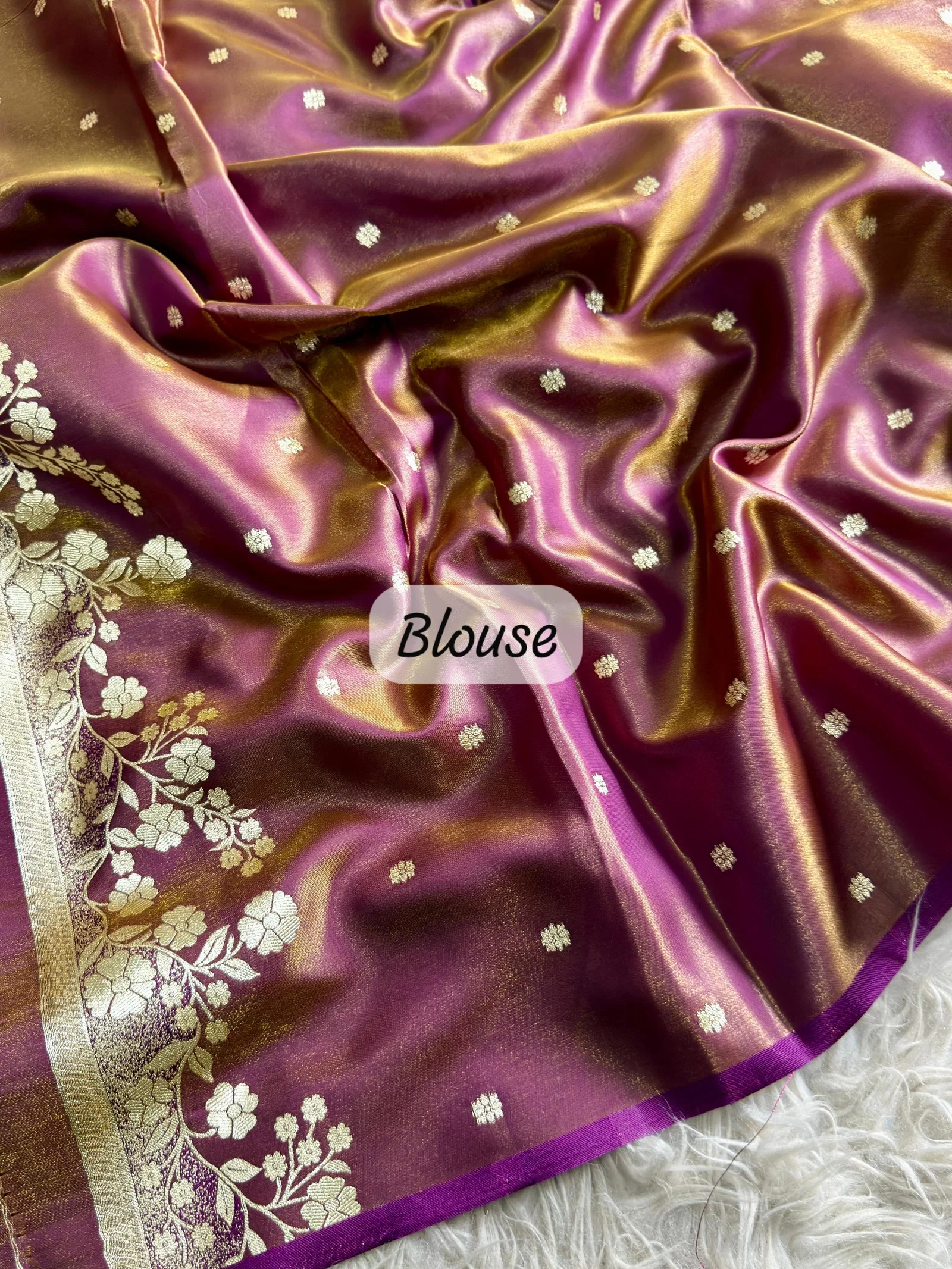 Sf Flower Charming Glass Satin Banarasi Silk Saree