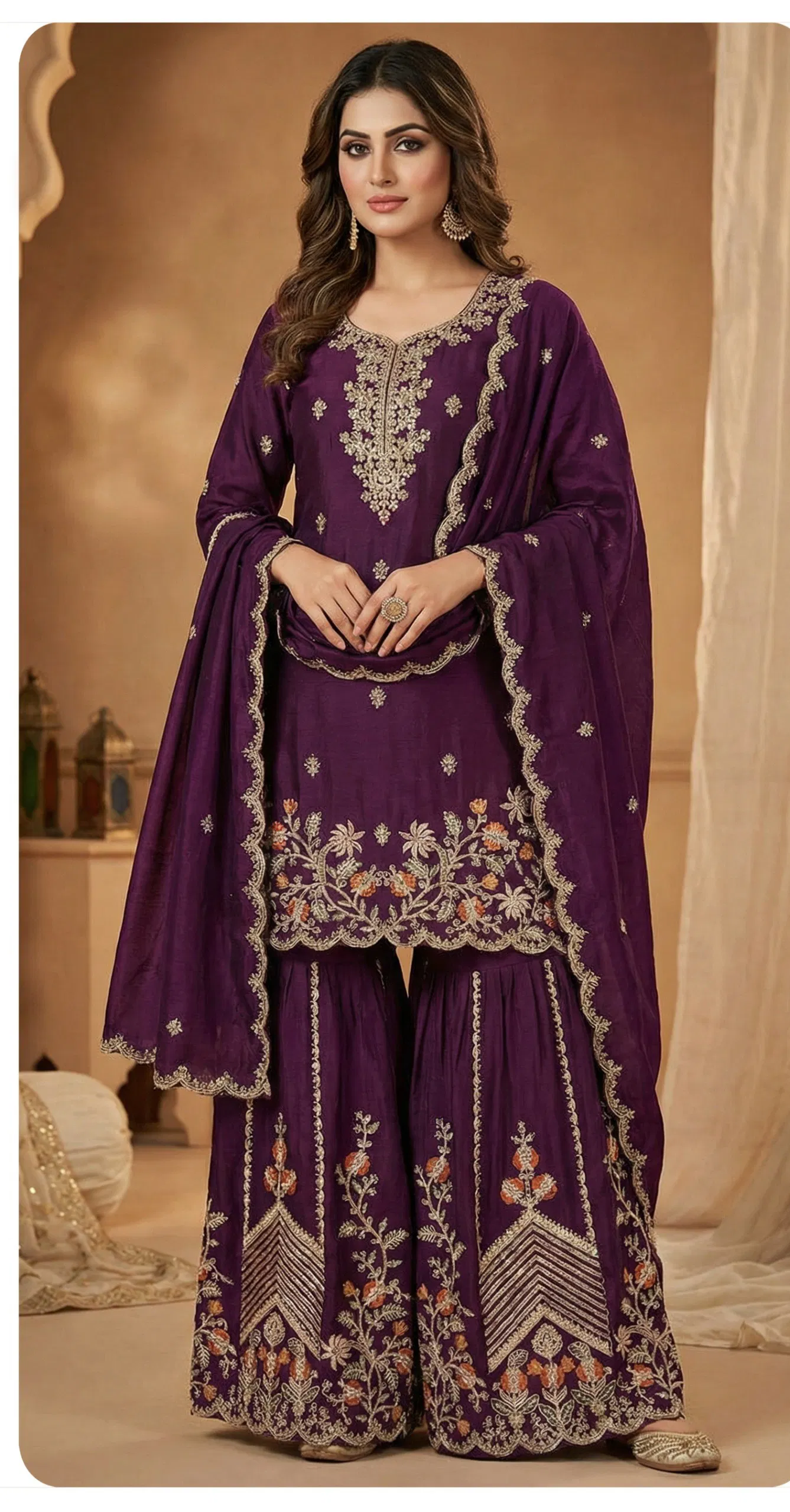 Zorista 10079 A To D Premium Chinon With Embroidered Salwar Kameez