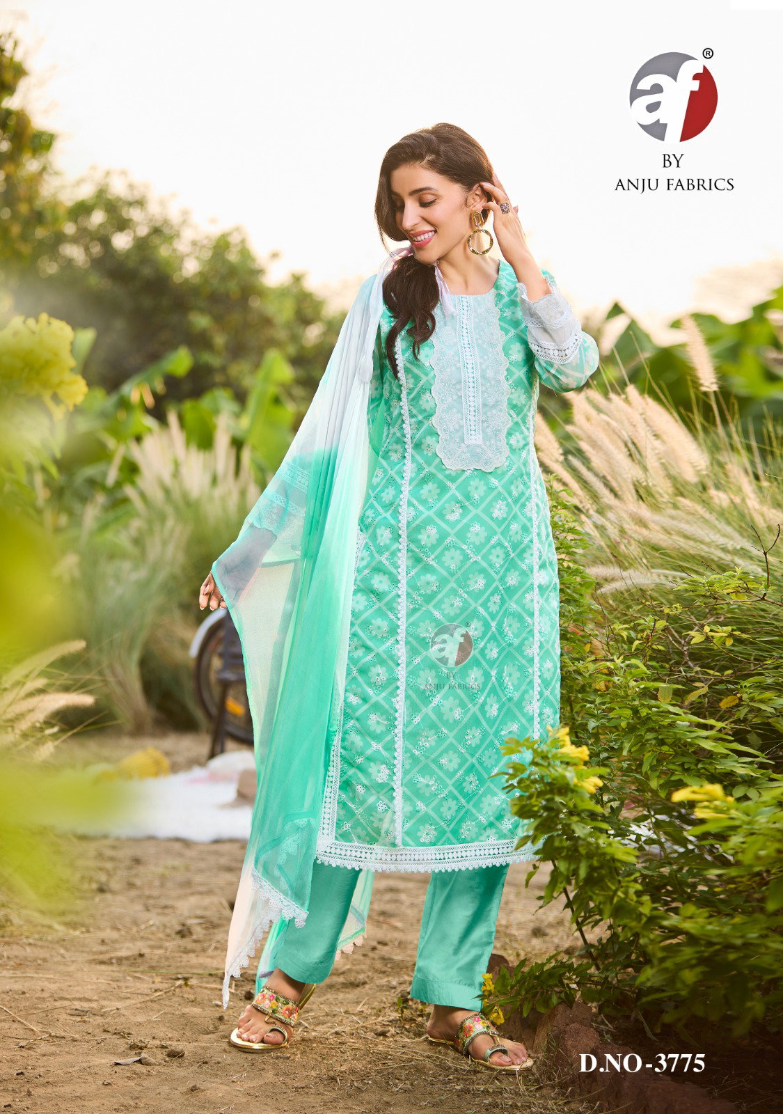AF Affair Vol 2 Organza Kurti Pent With Dupatta