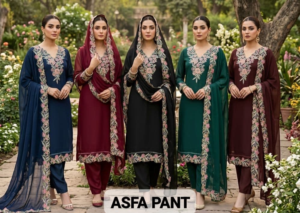FM HYA Asta Pant Readymade Georgette Kurti With Bottom And Dupatta