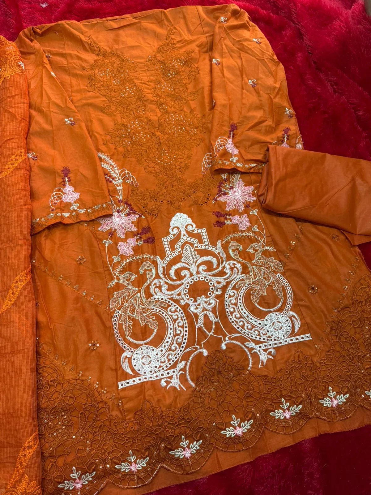 Mehboob Tex 1956 A And C Cotton With Self Embroidered Pakistani Salwar Kameez