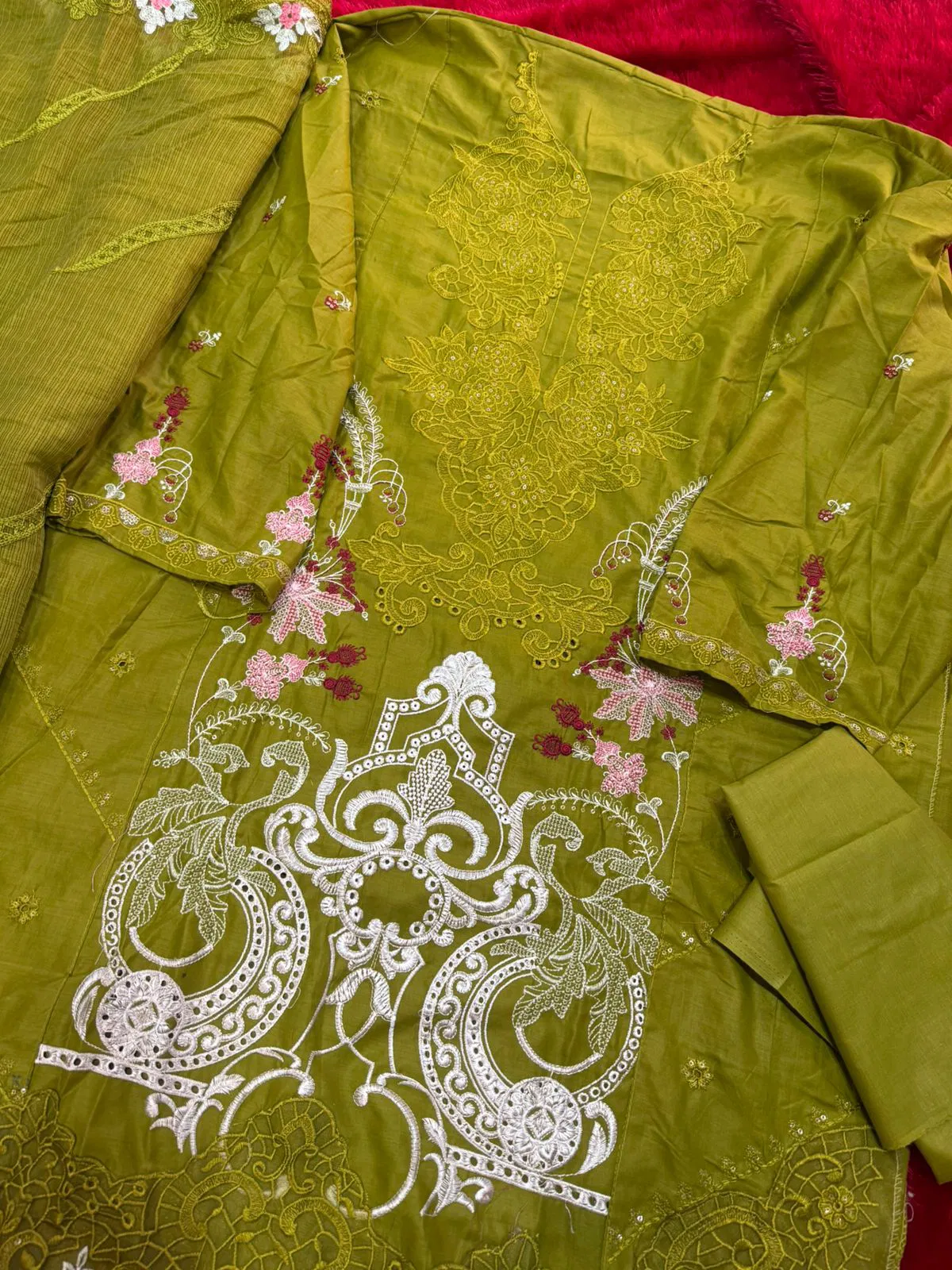Mehboob Tex 1956 A And C Cotton With Self Embroidered Pakistani Salwar Kameez