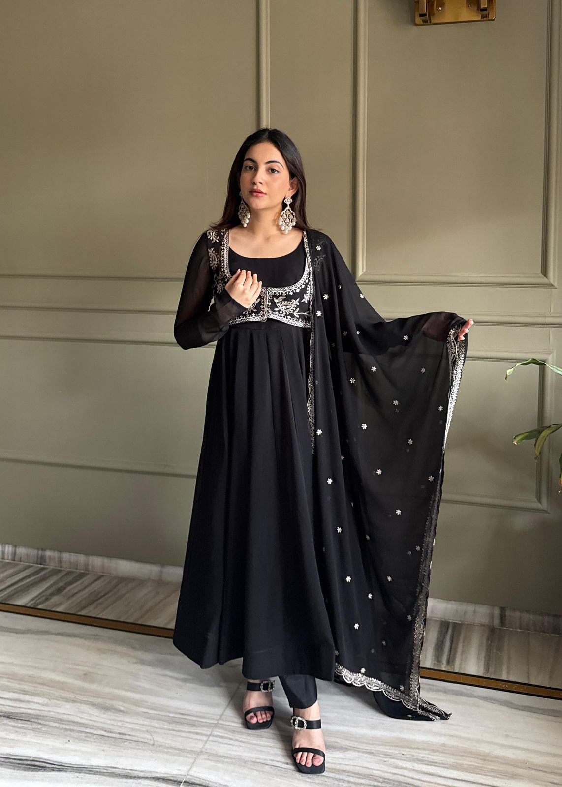 NCO 120 HKB Faux Georgette Anarkali Style Gown Collection