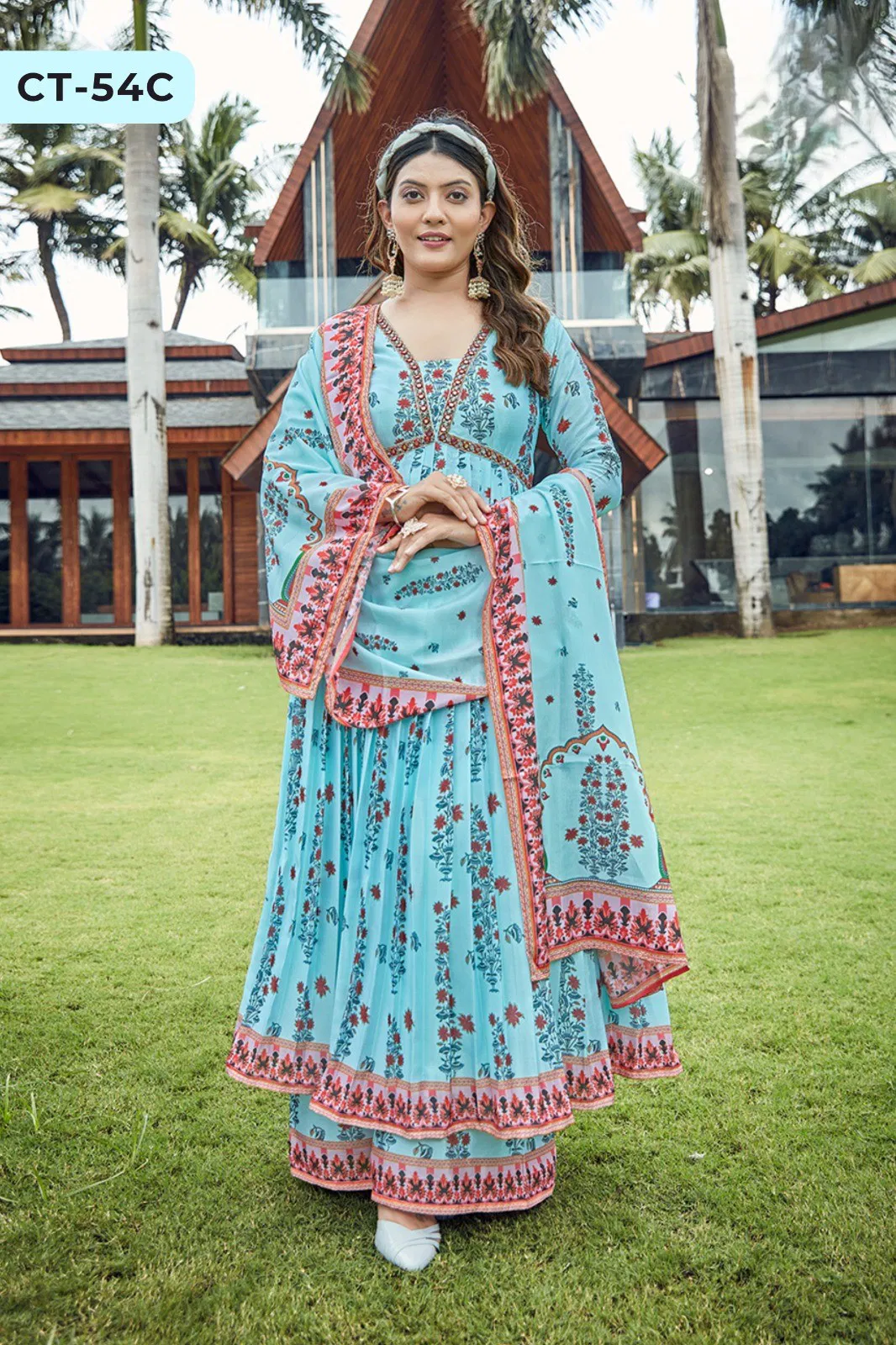 Ctz Ameyaa Silk Blend Anarkali Kurti With Bottom Dupatta