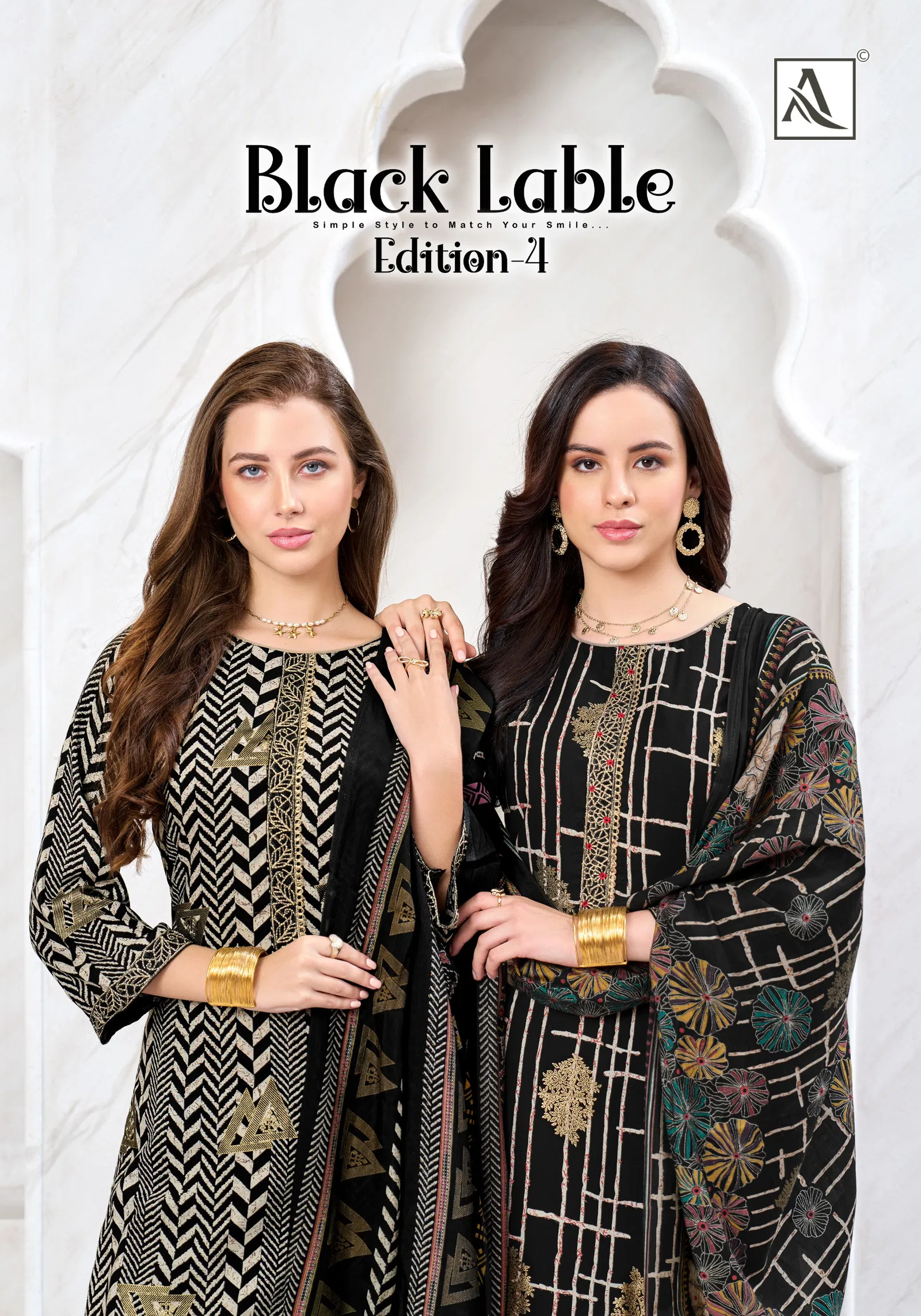 Alok Black Label Edition Vol 4 Viscose Rayon Foil Printed Dress Material