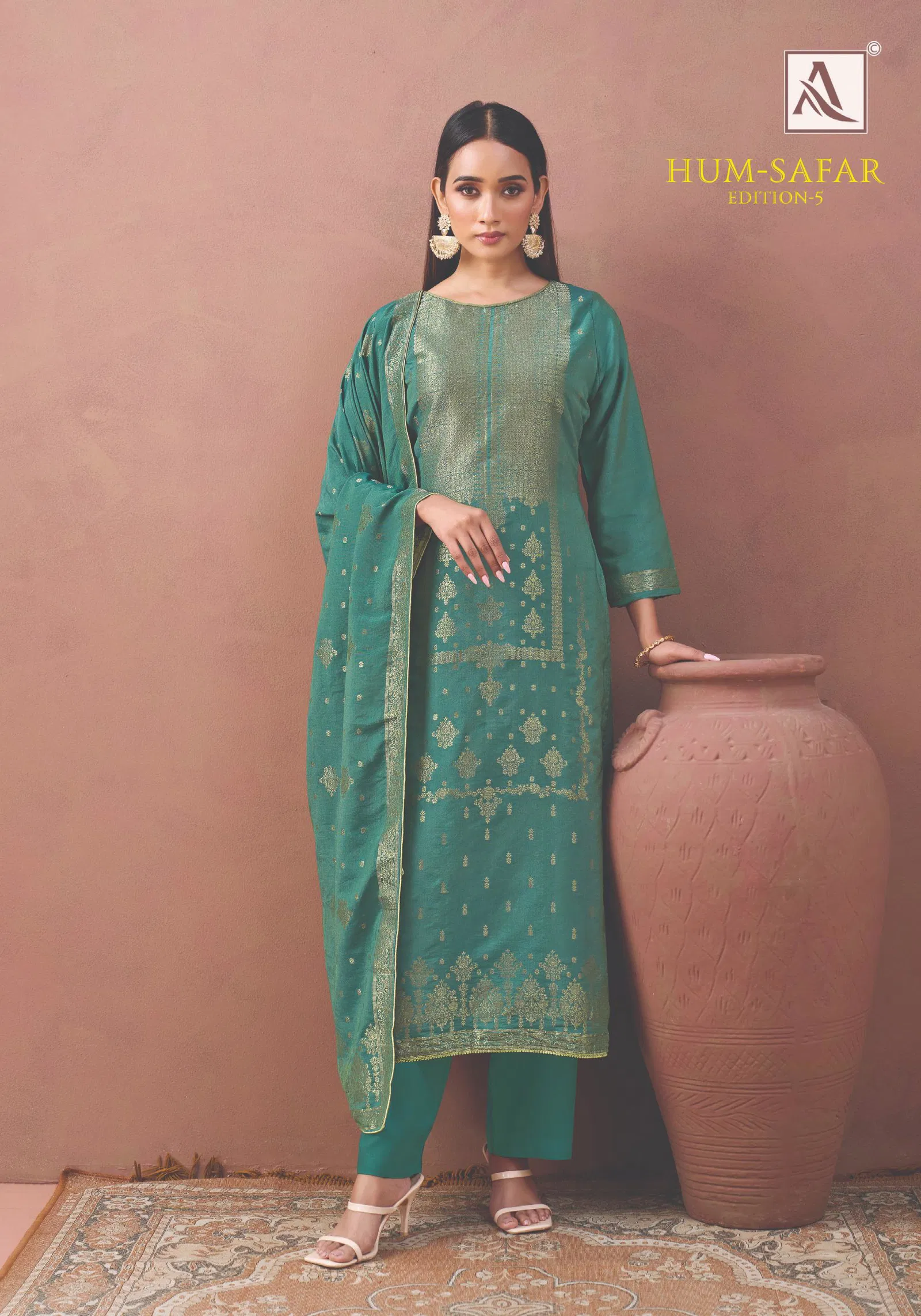 Alok Hum Safar Edition 5 Viscose Maslin Jacquard Designer Dress Material