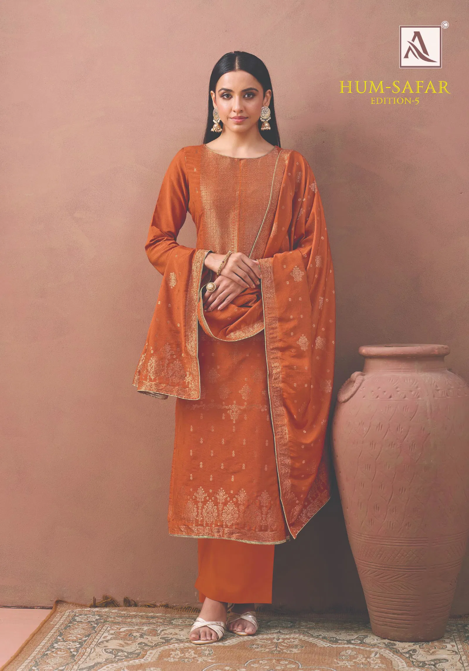 Alok Hum Safar Edition 5 Viscose Maslin Jacquard Designer Dress Material