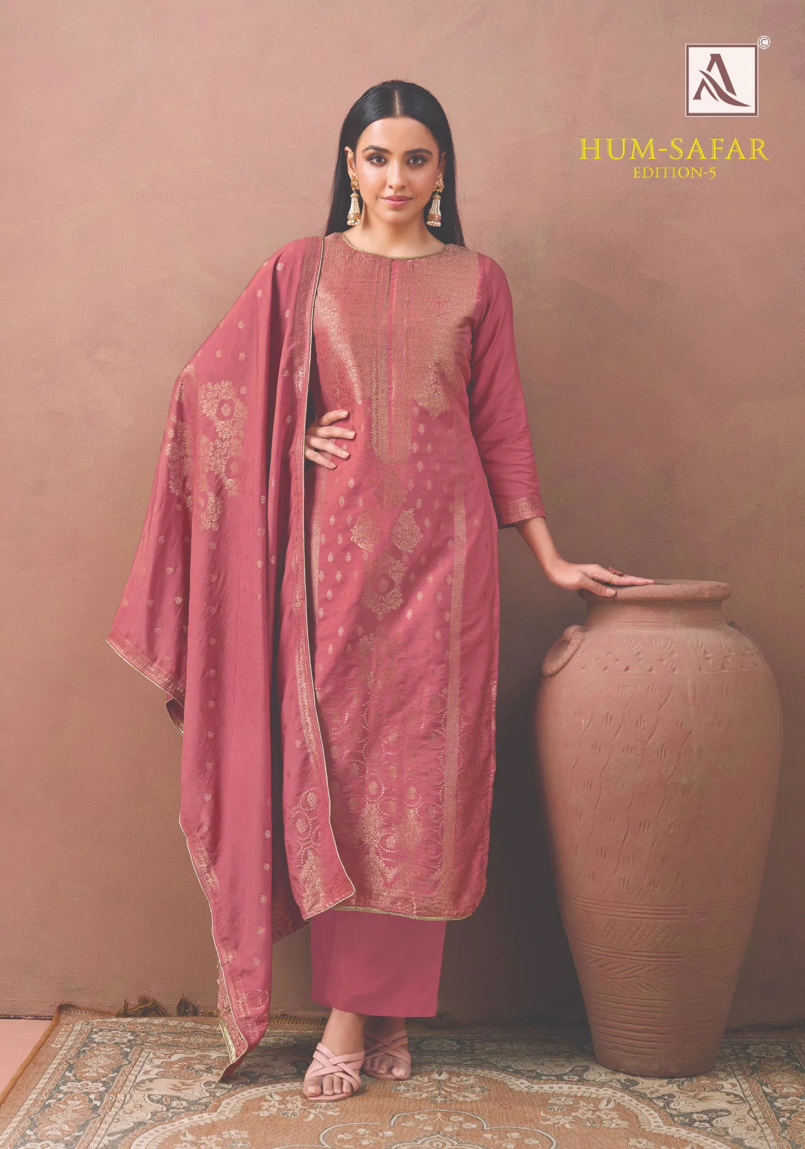 Alok Hum Safar Edition 5 Viscose Maslin Jacquard Designer Dress Material