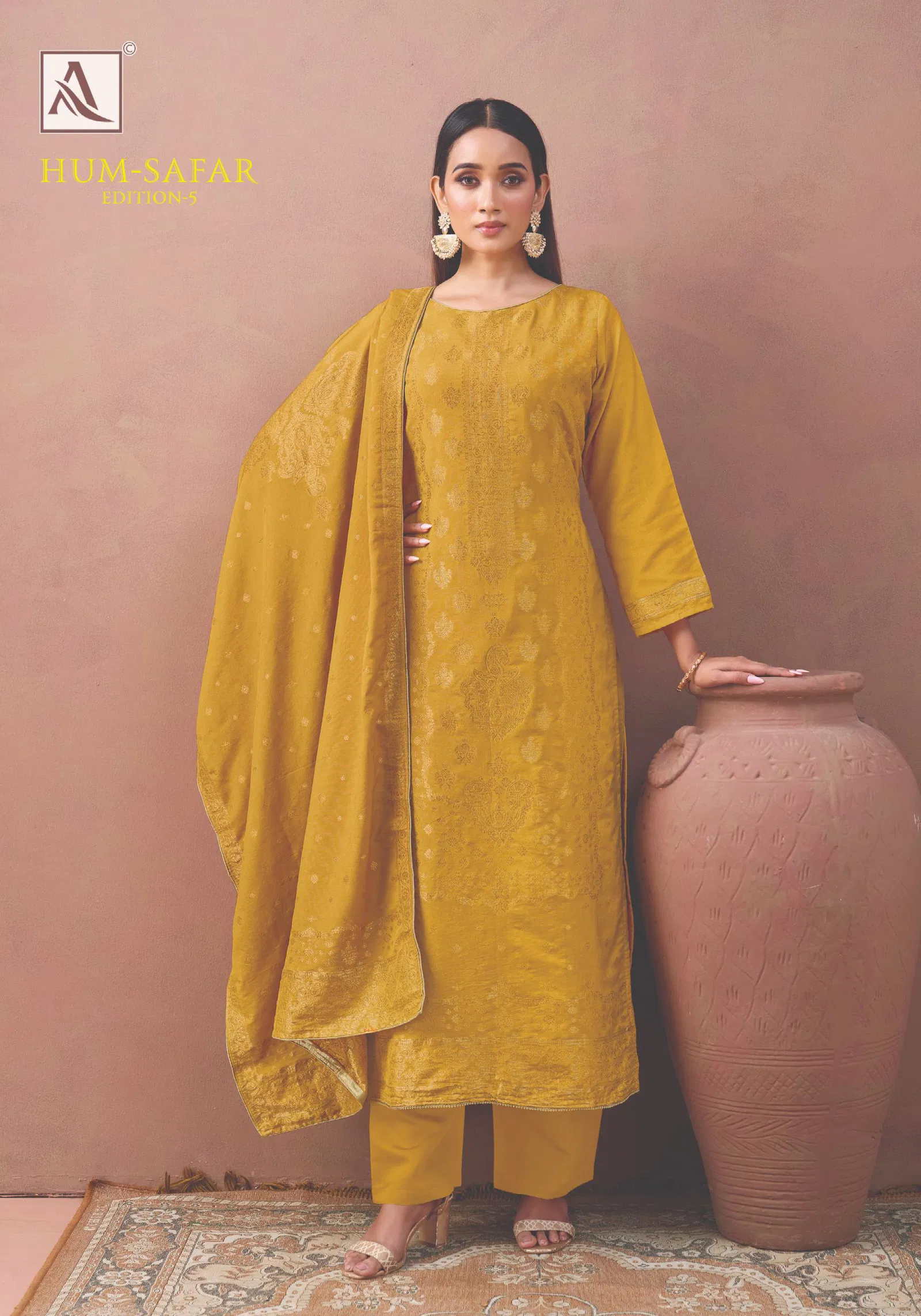 Alok Hum Safar Edition 5 Viscose Maslin Jacquard Designer Dress Material