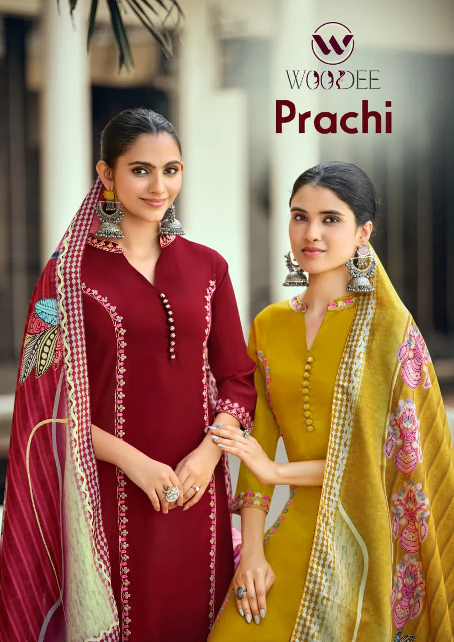 Woodee Prachi Rayon Sequence Worked Kurti With Bottom Dupatta