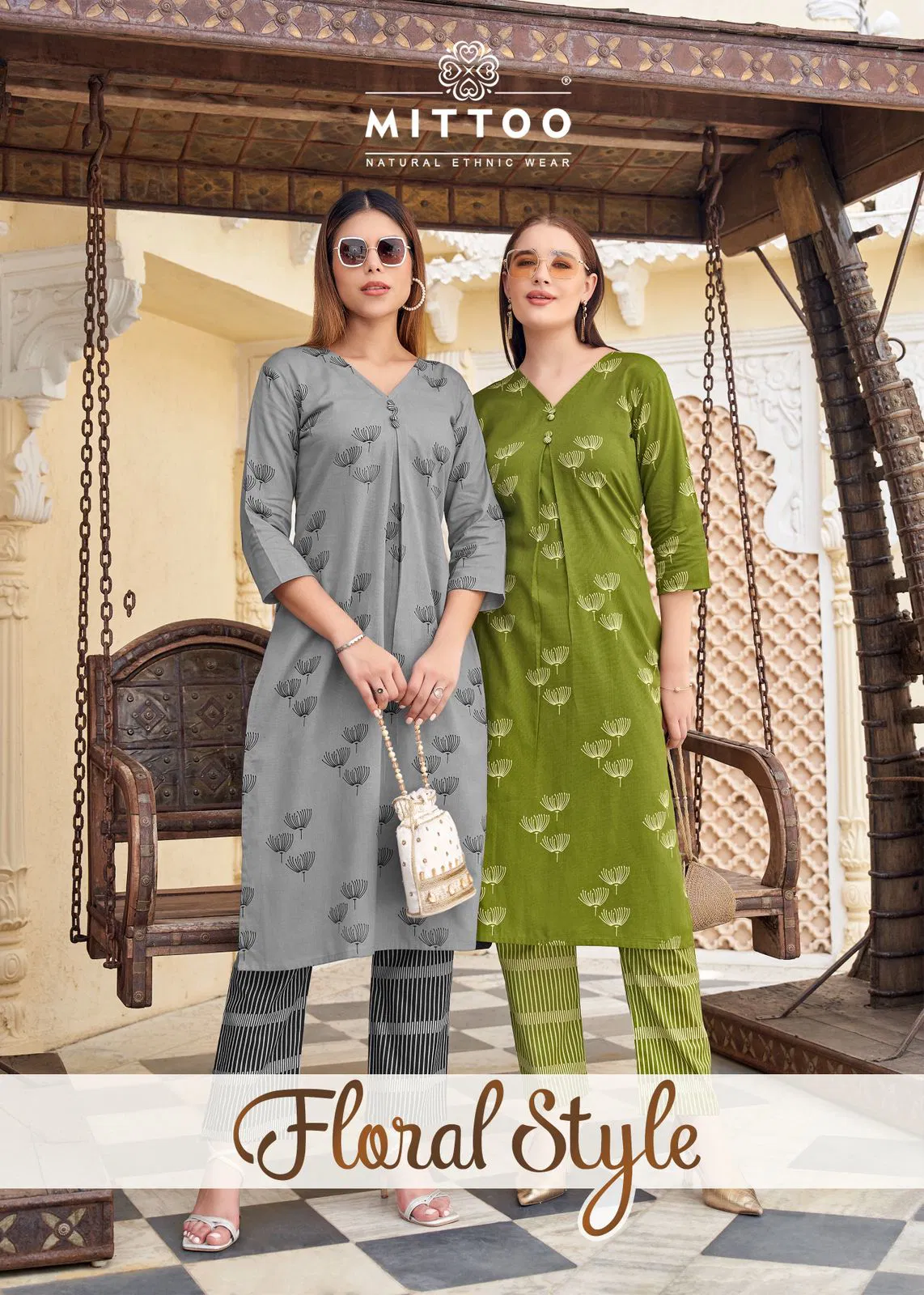 Mittoo Floral Style Cotton Flex Printed Kurti With Pant Collection