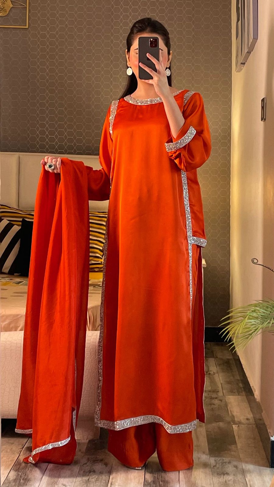 Glory 5999 Natural Crep Top With PLazzo And Dupatta