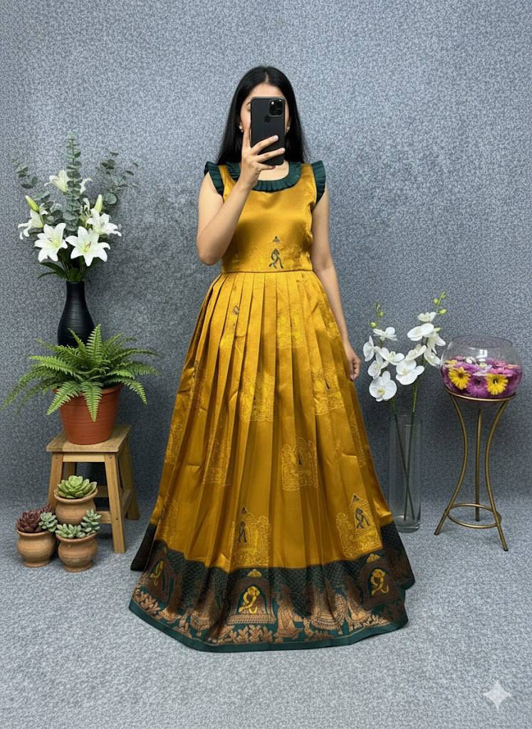 St D No 13 Soft Lichi Silk Jacquard Worked Fancy Gown Collection