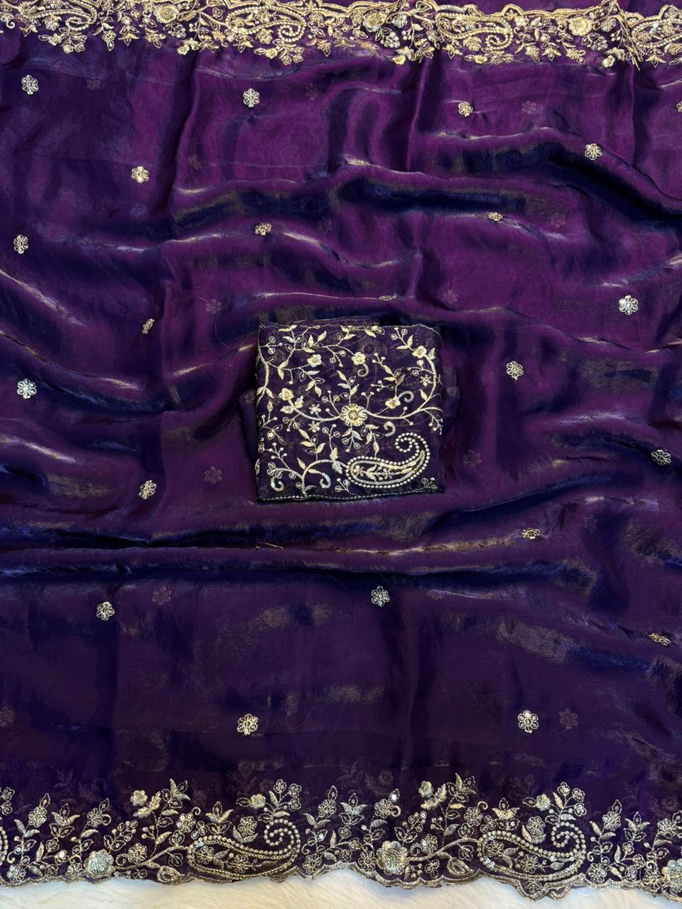 Sf Keri Fendy Satin Embroidery Saree