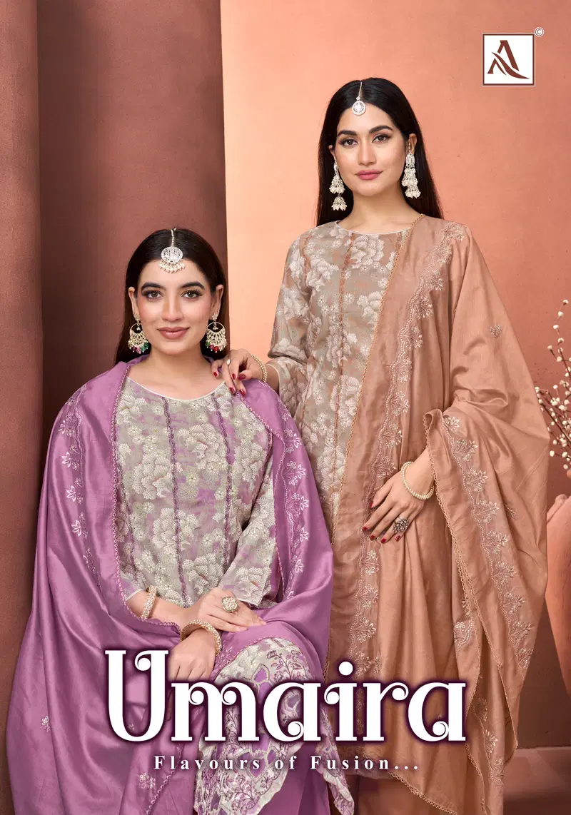 Alok Umaira Viscose Rayon Pearl Printed Designer Dress Material
