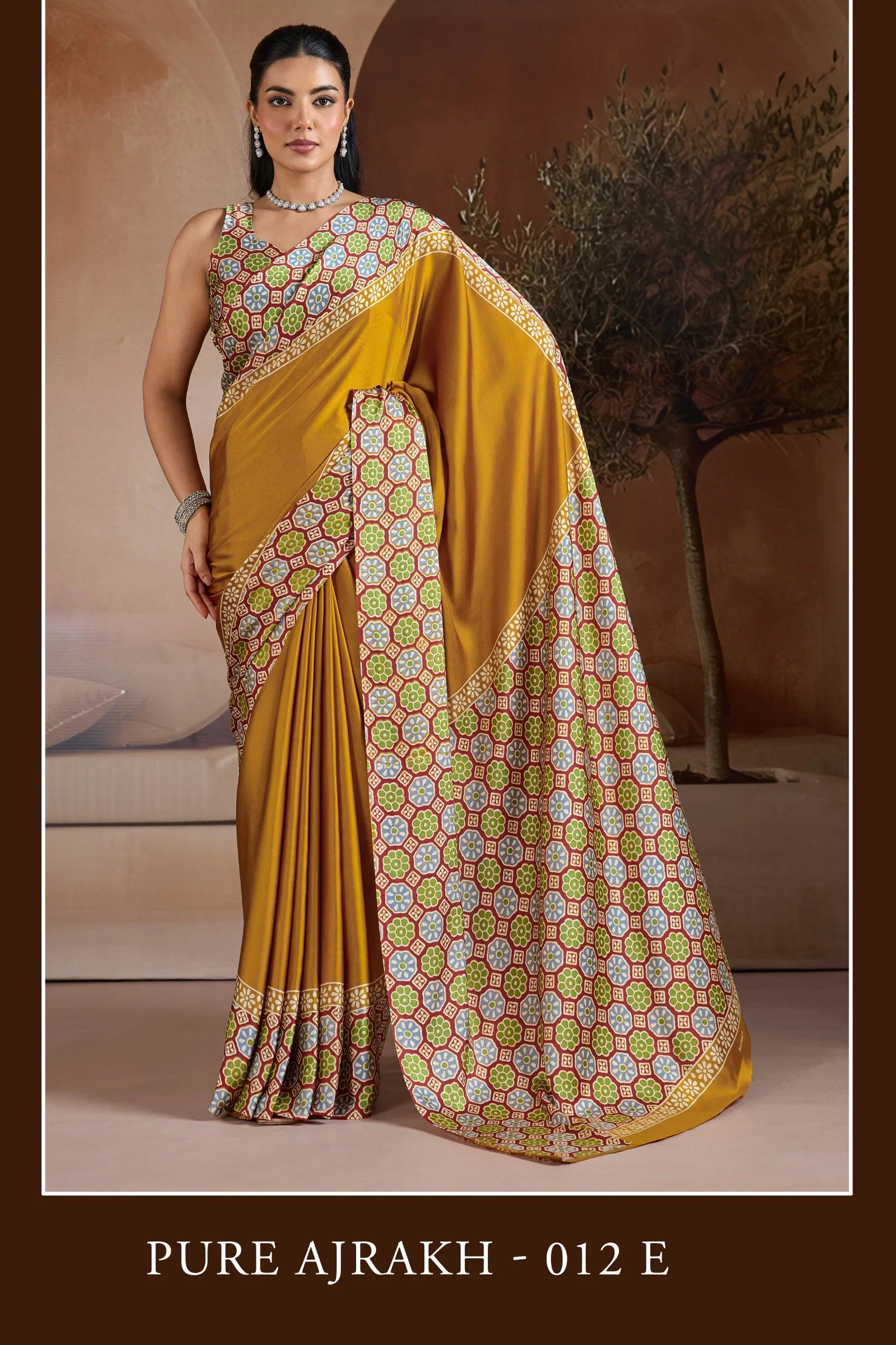 Gf Pure Ajrakh 012 Modal Satin Saree
