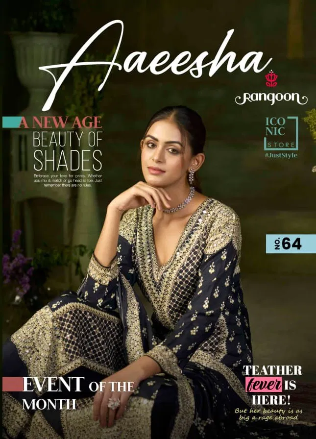 Rangoon Aaeesha Pure Muslin With Digital Printed Kurti With Plazzo Dupatta