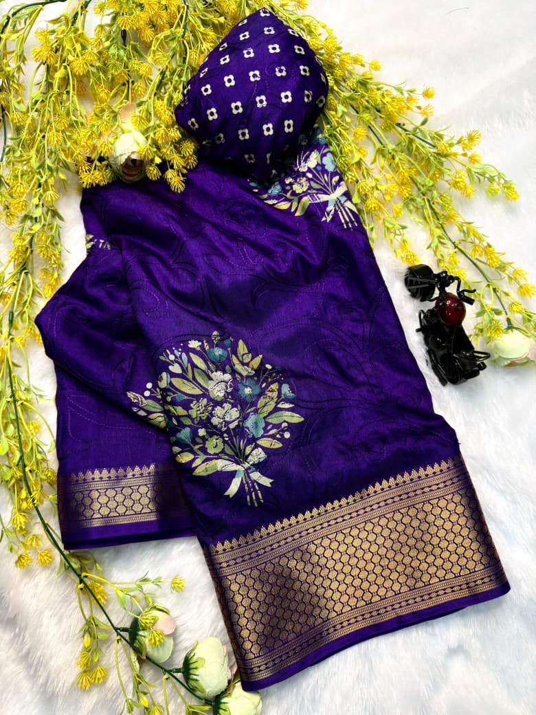 Sf Aarti Dola Silk With Embroidery Work Saree
