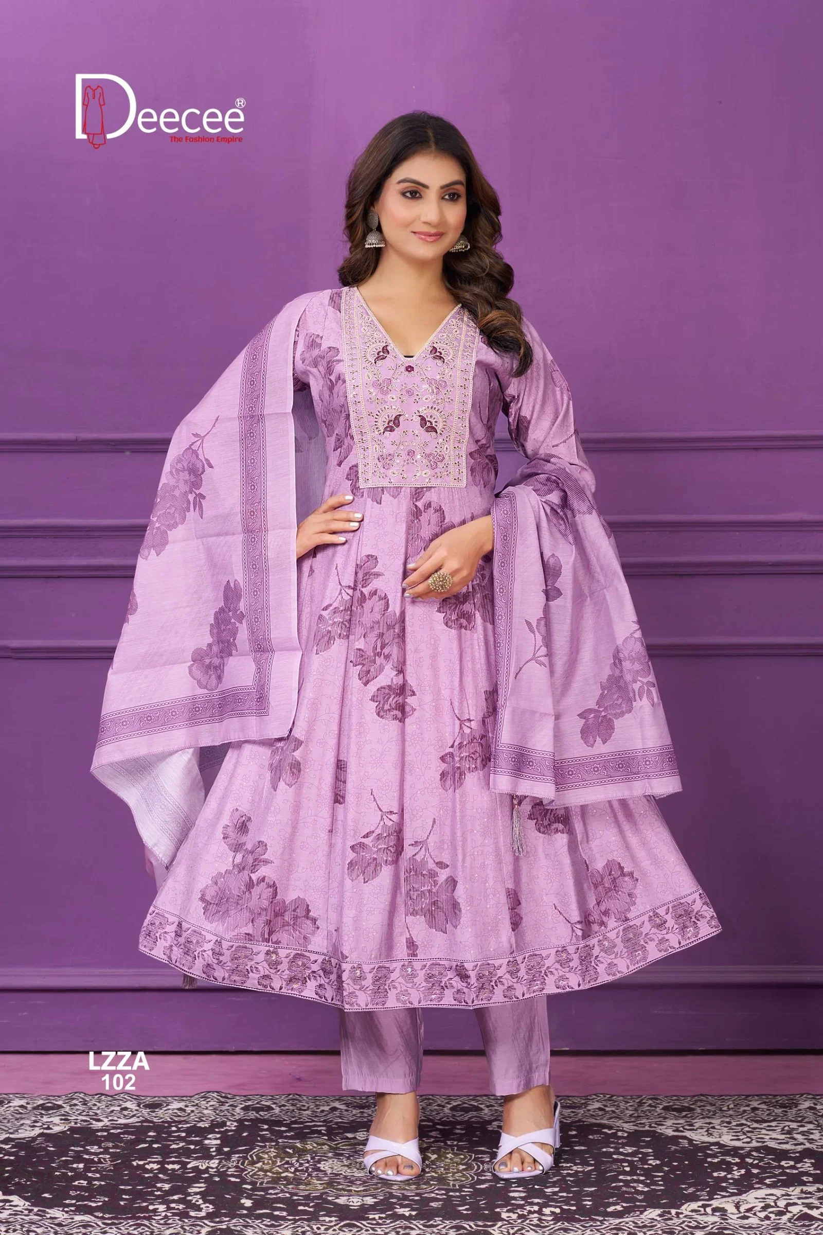 Deecee Lizza Kali Style Flared Kurti With Bottom Dupatta Collection