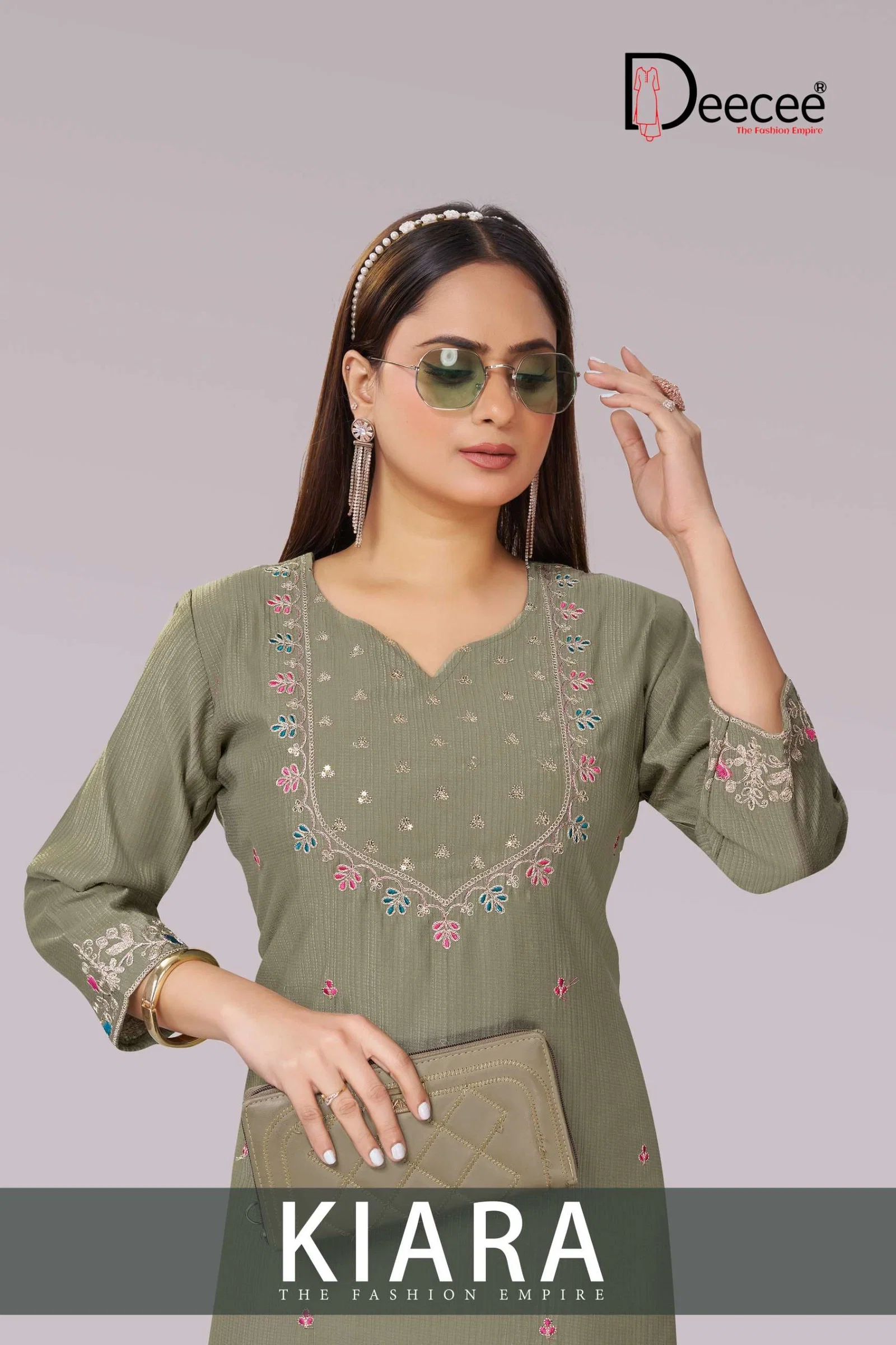 Deecee Kiara Premium Straight Cut With Neck Aand Forn Kurti