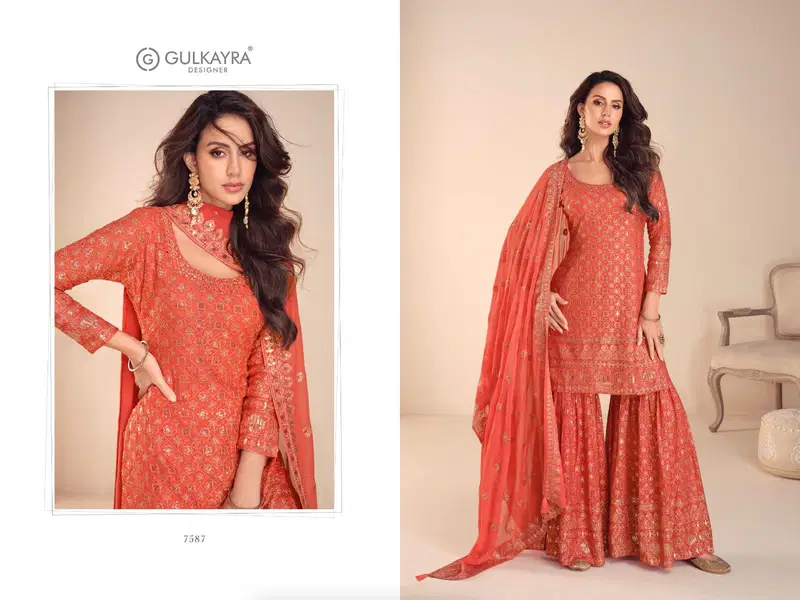 Gulkayra Ziana Real Georgette Embroidery Worked Designer Salwar Kameez Collection
